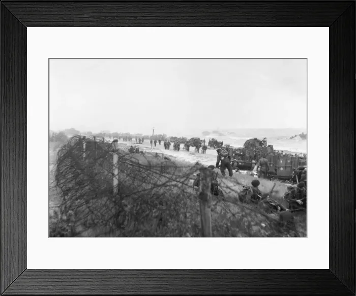 Framed Print : D-Day - Overcoming wire defences Framed Print : D-Day - Overcoming wire defences