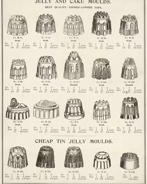 A selection of jelly and cake moulds
