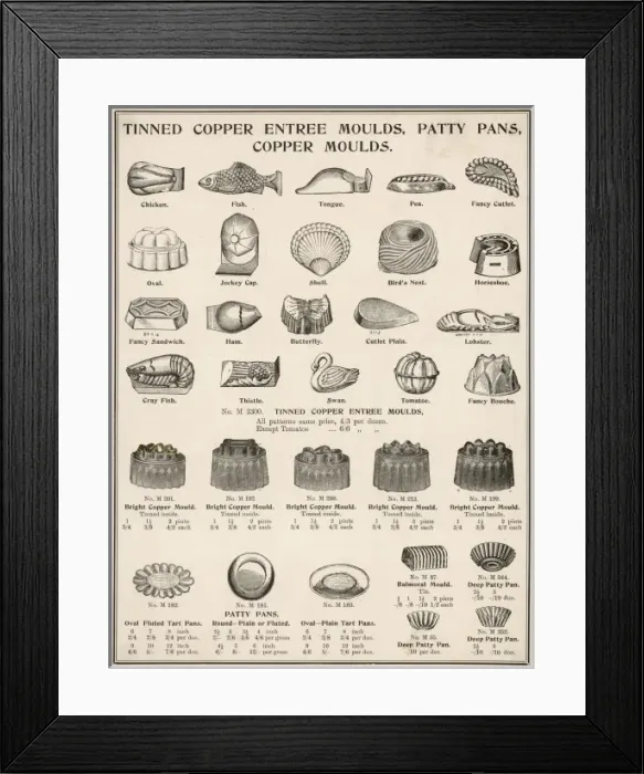 Framed Print : An assortment of copper moulds Framed Print : An assortment of copper moulds