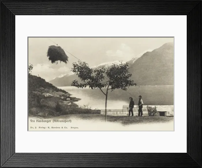 Framed Print : Moving hay on a pulley system - Hardanger, Western Norway Framed Print : Moving hay on a pulley system - Hardanger, Western Norway