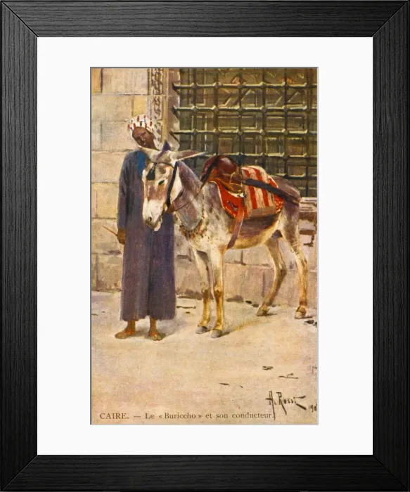 Framed Print : Donkey and his owner - Cairo, Egypt Framed Print : Donkey and his owner - Cairo, Egypt