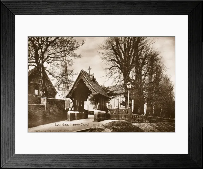 Framed Print : Lych Gate - Harrow Church Framed Print : Lych Gate - Harrow Church
