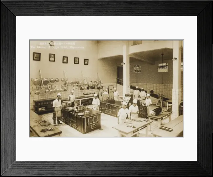 Framed Print : The Kitchen of the Fujiya Hotel, Miyanoshita, Japan Framed Print : The Kitchen of the Fujiya Hotel, Miyanoshita, Japan