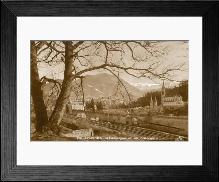 Framed Print : Lourdes - The Basillica and the Pyrenees Framed Print : Lourdes - The Basillica and the Pyrenees