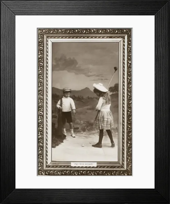 Framed Print : First Golf Lesson Framed Print : First Golf Lesson
