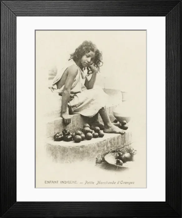 Framed Print : Moorish girl selling oranges - Algeria Framed Print : Moorish girl selling oranges - Algeria