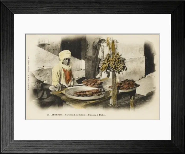 Framed Print : Biskra - Southern Algeria - Cake and Date Seller Framed Print : Biskra - Southern Algeria - Cake and Date Seller