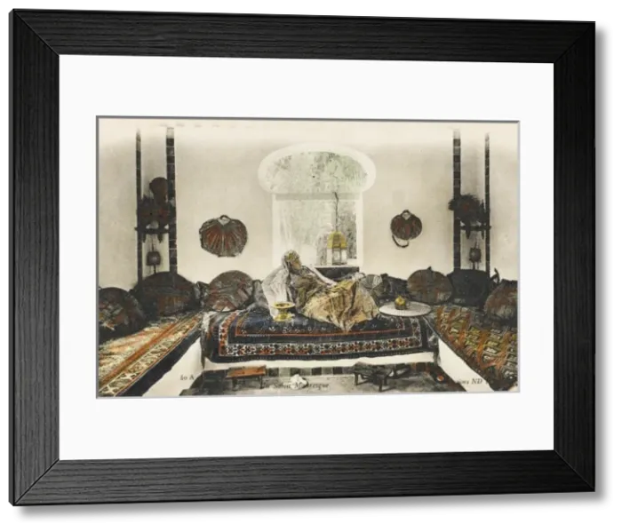 Framed Print : Moorish Woman reclining in her sitting room Framed Print : Moorish Woman reclining in her sitting room