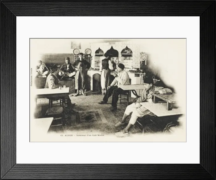 Framed Print : Interior of a Moorish Cafe - Algiers Framed Print : Interior of a Moorish Cafe - Algiers