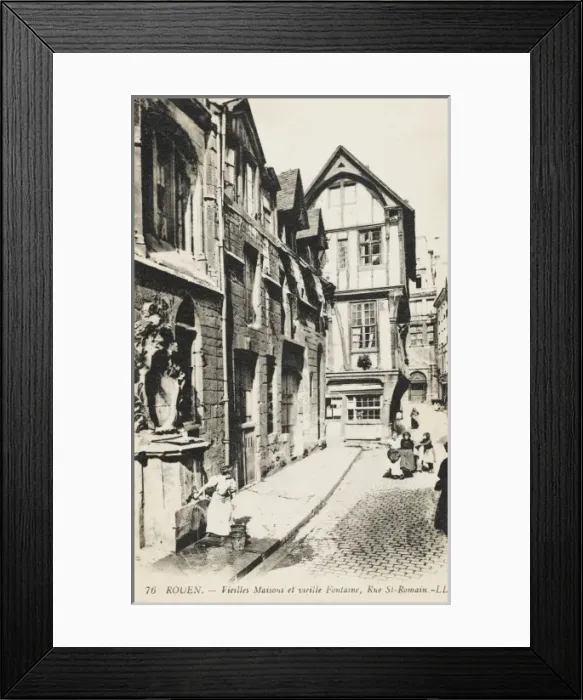 Framed Print : Rouen - France - Old Houses and Fountain Framed Print : Rouen - France - Old Houses and Fountain