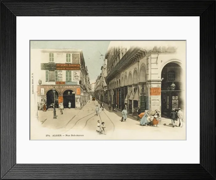 Framed Print : Rue Bab-Azoun - Algiers, Algeria Framed Print : Rue Bab-Azoun - Algiers, Algeria