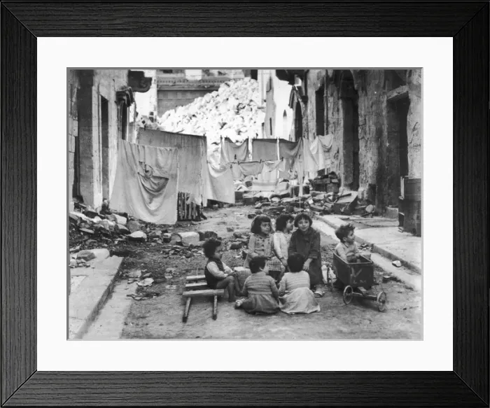 Framed Print : Children in damaged Maltese streets - Malta Framed Print : Children in damaged Maltese streets - Malta