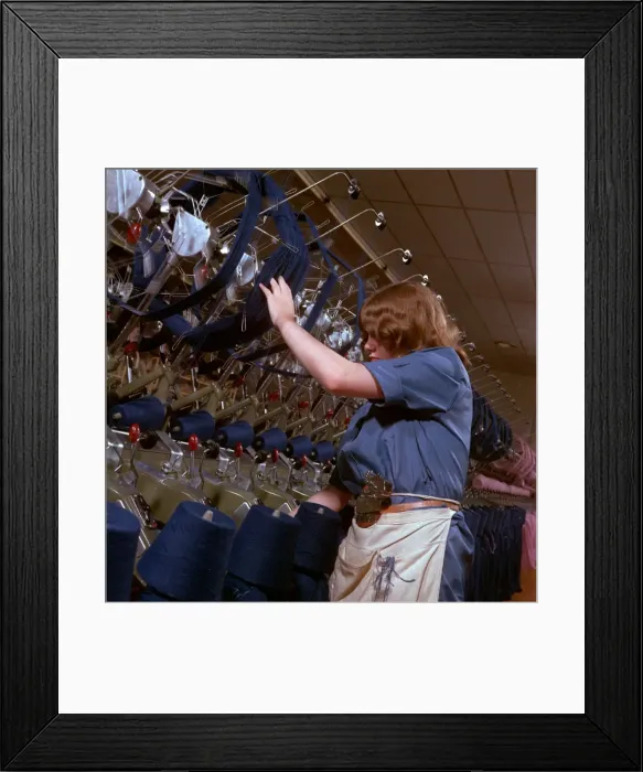 Framed Print : Checking blue woollen threads Framed Print : Checking blue woollen threads