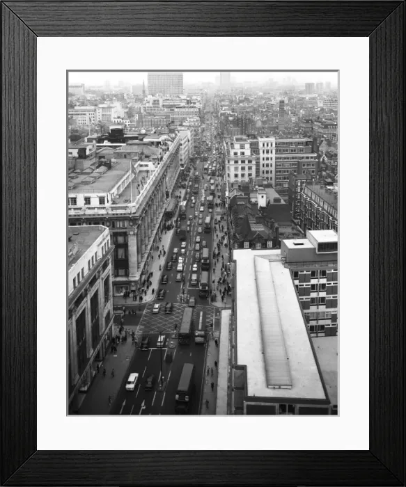 Framed Print : Birds-eye view of Oxford Street, London Framed Print : Birds-eye view of Oxford Street, London