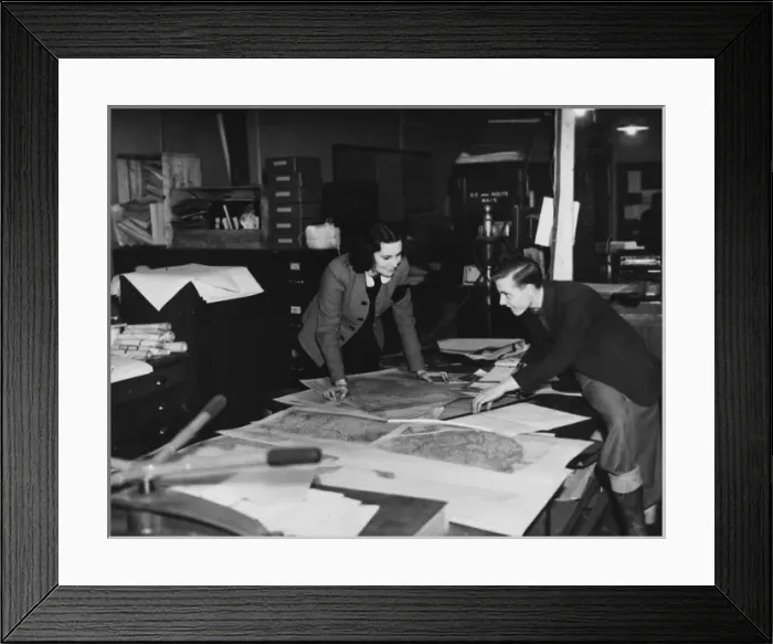 Framed Print : Map Department, WWII Framed Print : Map Department, WWII