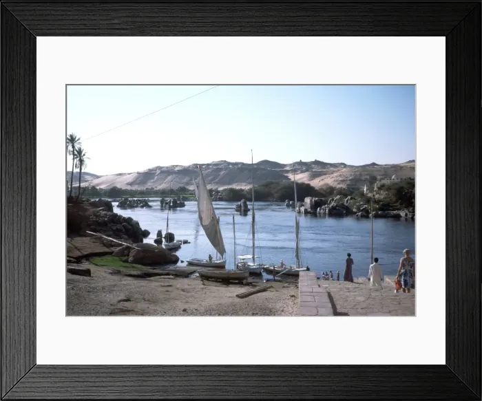 Framed Print : River Nile, Egypt - view toward first cataract at Aswan Framed Print : River Nile, Egypt - view toward first cataract at Aswan