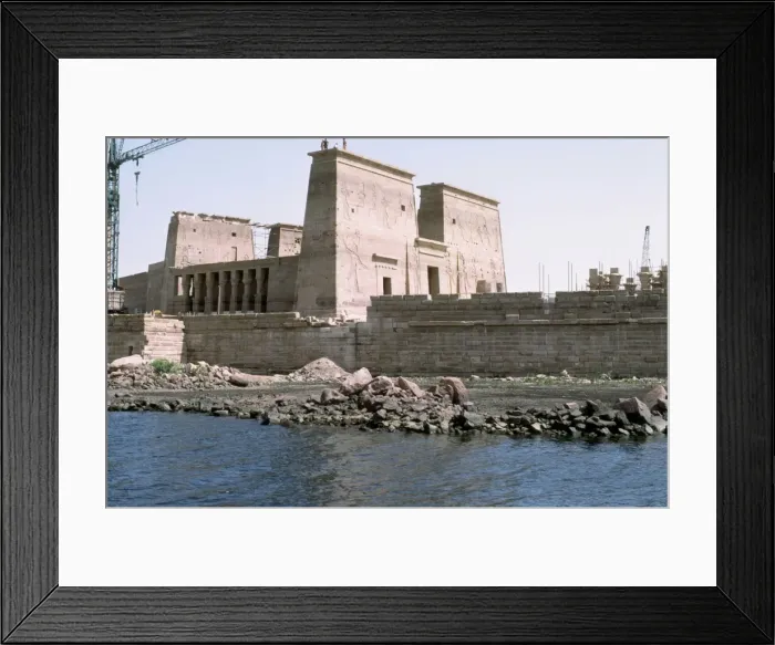 Framed Print : Temples of Philae, being moved to prevent submersion Framed Print : Temples of Philae, being moved to prevent submersion