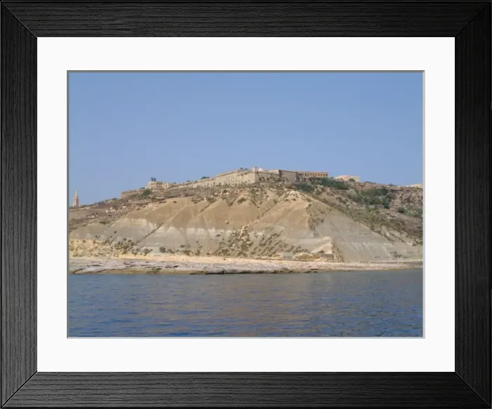 Framed Print : Gozo cliffs and the fort above Mgarr, Malta Framed Print : Gozo cliffs and the fort above Mgarr, Malta