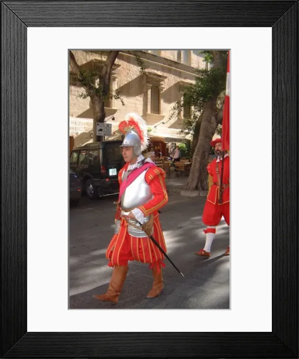 Framed Print : Soldier of the Knights of St John, Valletta, Malta Framed Print : Soldier of the Knights of St John, Valletta, Malta