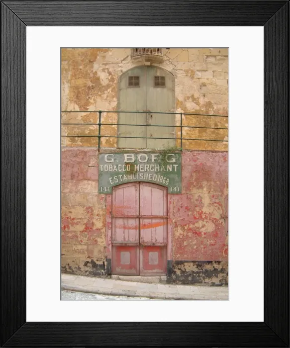 Framed Print : Warehouse doors, Valletta, Malta Framed Print : Warehouse doors, Valletta, Malta