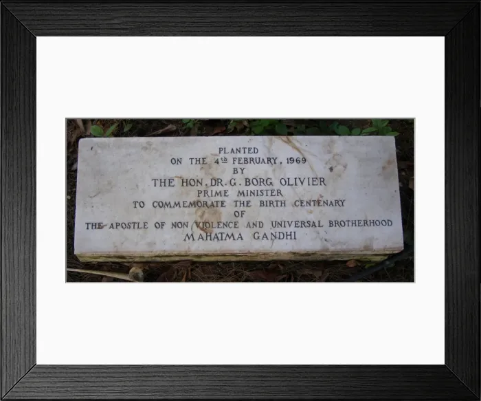 Framed Print : Plaque to commemorate the 100th Anniversary of Gandhis Birt Framed Print : Plaque to commemorate the 100th Anniversary of Gandhis Birt