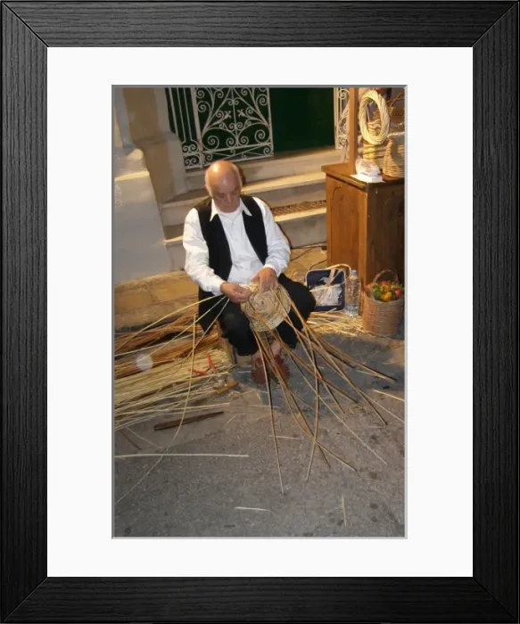 Framed Print : Basket Weaver - Twelfth Night Festival, Malta Framed Print : Basket Weaver - Twelfth Night Festival, Malta