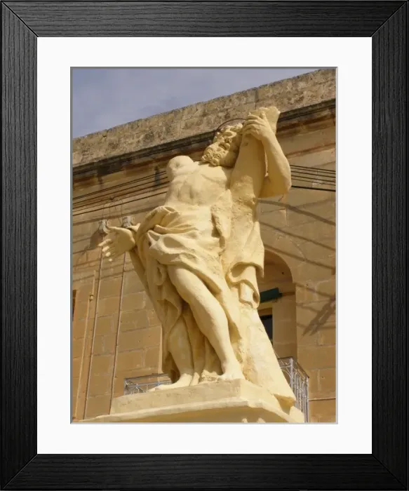 Framed Print : Christ and the cross, church at Marsaxlokk, Malta Framed Print : Christ and the cross, church at Marsaxlokk, Malta