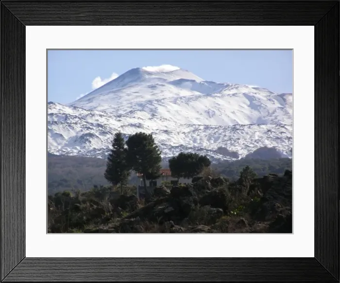 Framed Print : Mount Etna, with trees and a house, Sicily, Italy Framed Print : Mount Etna, with trees and a house, Sicily, Italy