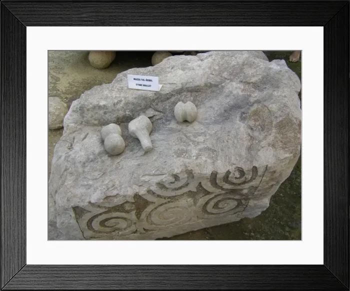 Framed Print : Neolithic quarry with stone and tools, Siggiewi, Malta Framed Print : Neolithic quarry with stone and tools, Siggiewi, Malta