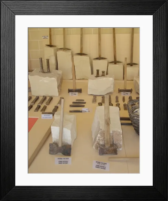 Framed Print : Various quarrying tools, Siggiewi, Malta Framed Print : Various quarrying tools, Siggiewi, Malta