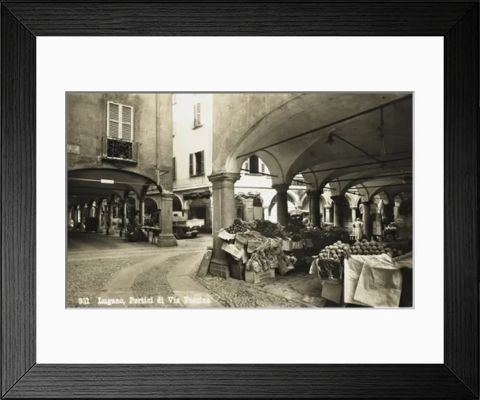 Framed Print : Lugano - Switzerland - Market Framed Print : Lugano - Switzerland - Market