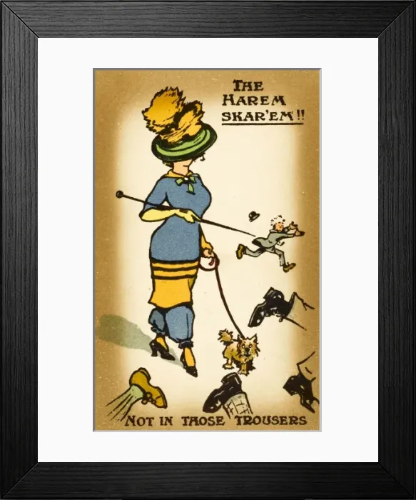 Framed Print : Terrified by modern female fashion Framed Print : Terrified by modern female fashion