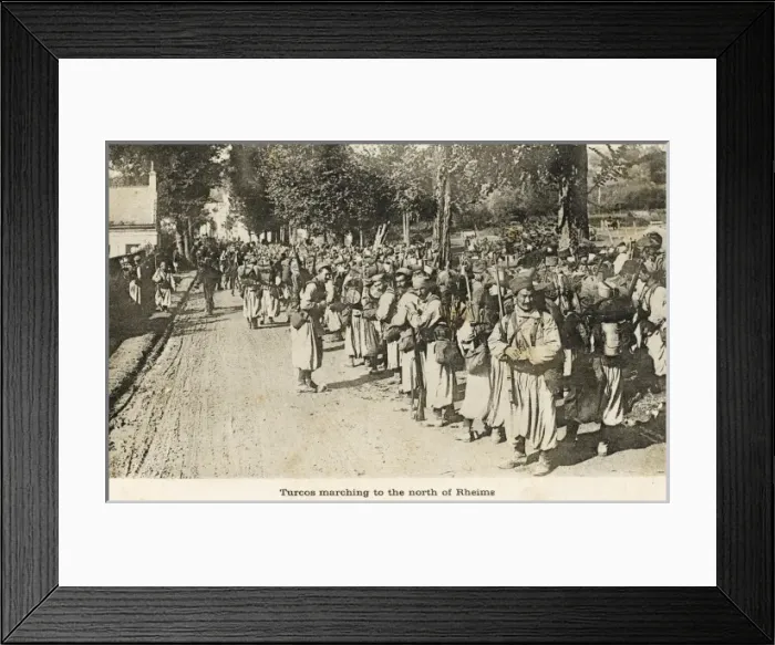 Framed Print : Turkish soldiers marching north of Rheims Framed Print : Turkish soldiers marching north of Rheims