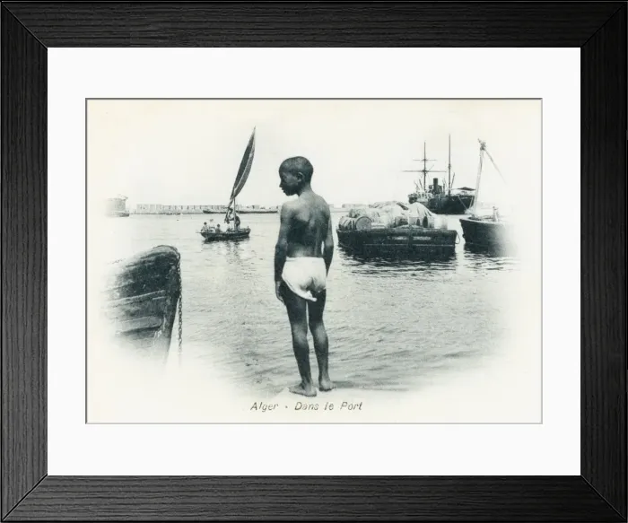Framed Print : Algiers, Algeria, Boy by the harbour Framed Print : Algiers, Algeria, Boy by the harbour