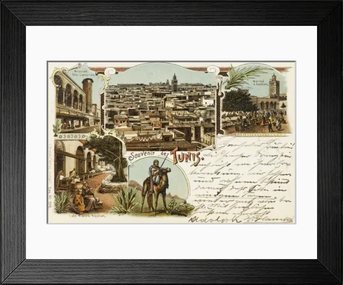 Framed Print : Tunis - Tunisia - Souvenir card Framed Print : Tunis - Tunisia - Souvenir card