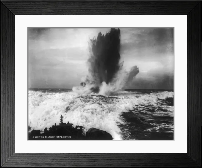 Framed Print : A Depth Charge Exploding Framed Print : A Depth Charge Exploding