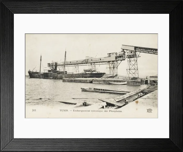 Framed Print : Tunisia - Embarkation of Phoshates at Tunis Framed Print : Tunisia - Embarkation of Phoshates at Tunis