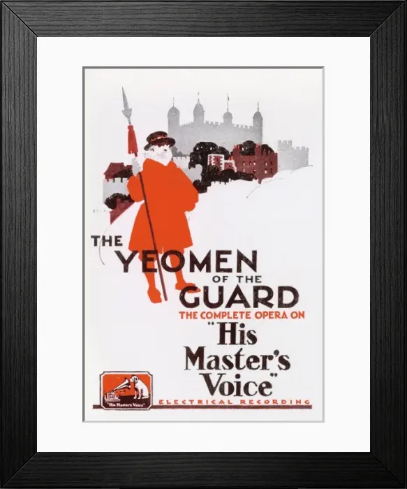 Framed Print : G&S The Yeomen of the Guard recording 1929 Framed Print : G&S The Yeomen of the Guard recording 1929