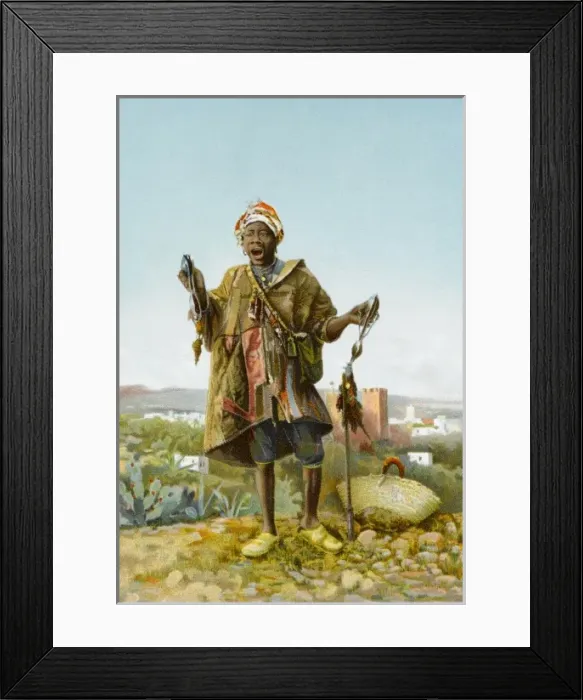 Framed Print : Moroccan Musician - Tangiers Framed Print : Moroccan Musician - Tangiers