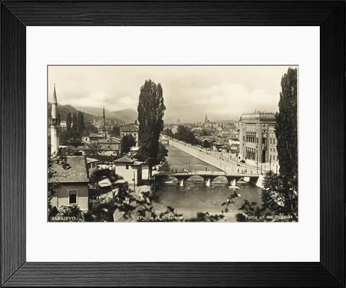 Framed Print : Bridges over the Miljacka River, Sarajevo Framed Print : Bridges over the Miljacka River, Sarajevo