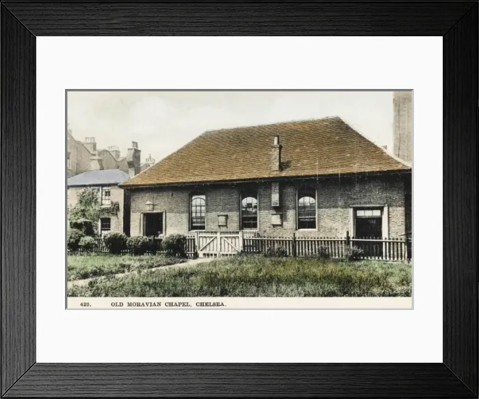 Framed Print : Old Moravian Chapel, Chelsea, London Framed Print : Old Moravian Chapel, Chelsea, London
