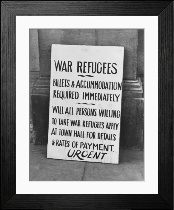 Framed Print : Refugee accommodation request WWII Framed Print : Refugee accommodation request WWII