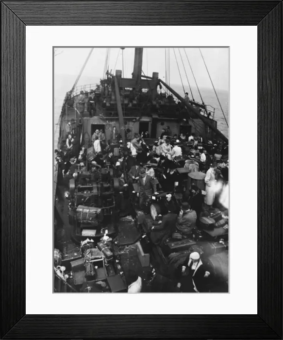 Framed Print : Refugees on ship WWII Framed Print : Refugees on ship WWII