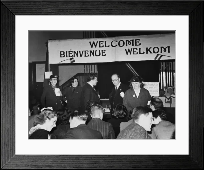 Framed Print : Refugee distributing centre WWII Framed Print : Refugee distributing centre WWII