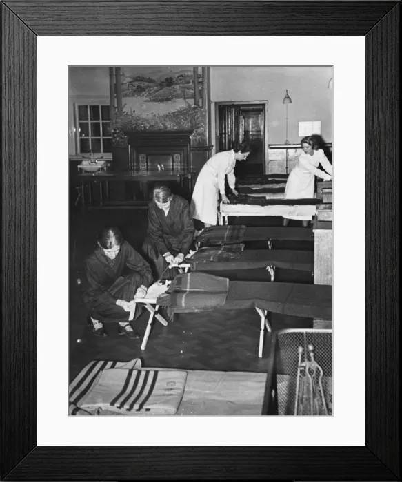 Framed Print : Preparing for refugees arrival WWII Framed Print : Preparing for refugees arrival WWII