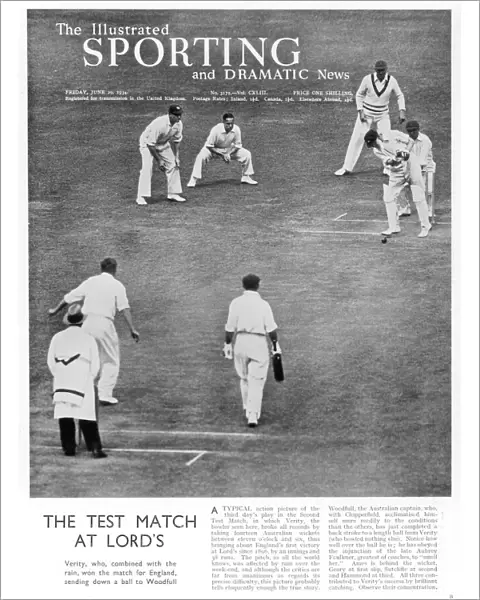 The 1934 Test Match at Lords: Verity wins the game