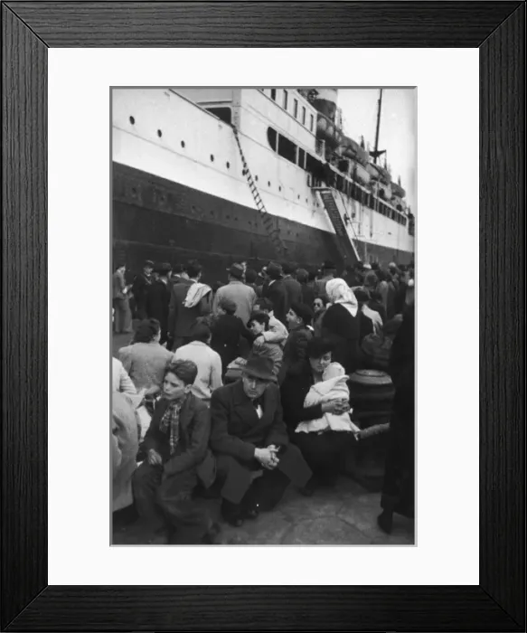 Framed Print : Waiting refugees WWII Framed Print : Waiting refugees WWII