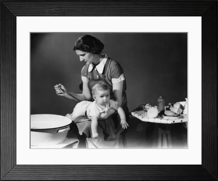 Framed Print : Testing the water for babys bathtime Framed Print : Testing the water for babys bathtime