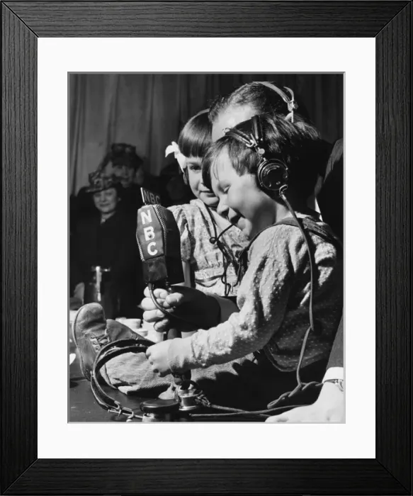 Framed Print : Children broadcasting WWII Framed Print : Children broadcasting WWII