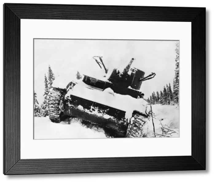Framed Print : Tank WWII. Tank in Finland during World War II Framed Print : Tank WWII. Tank in Finland during World War II